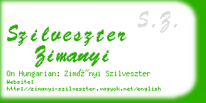 szilveszter zimanyi business card